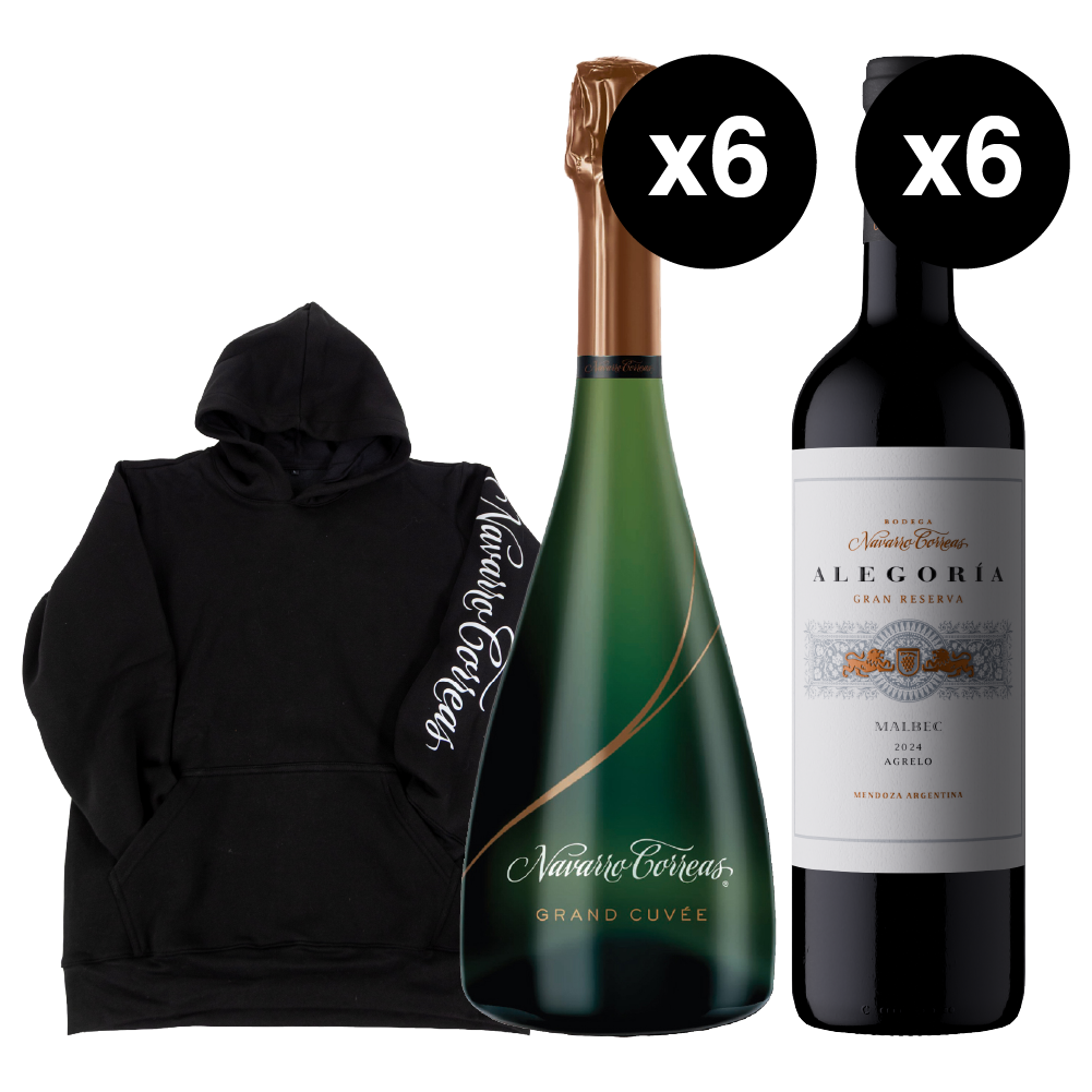 NC Grand Cuvee + Alegoría Malbec + Buzo Navarro Correas Talle L