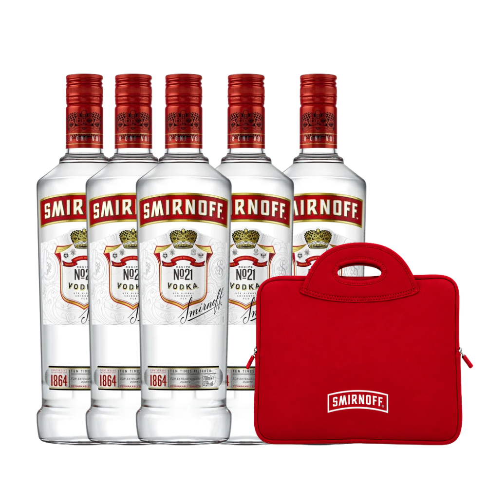 Combo Smirnoff 21 Vodka 700 ml x 6 + Porta Notebook