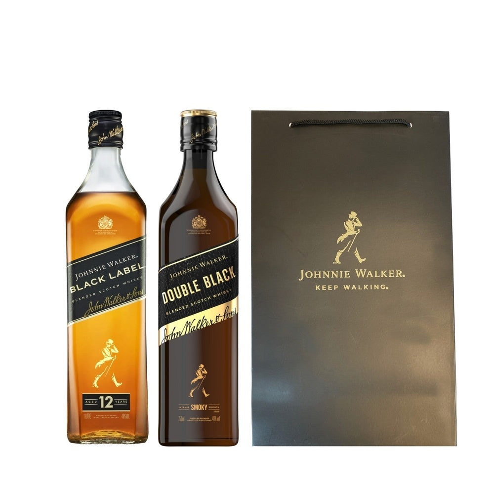 Johnnie Walker Black Label + Double Black + Bolsa Doble